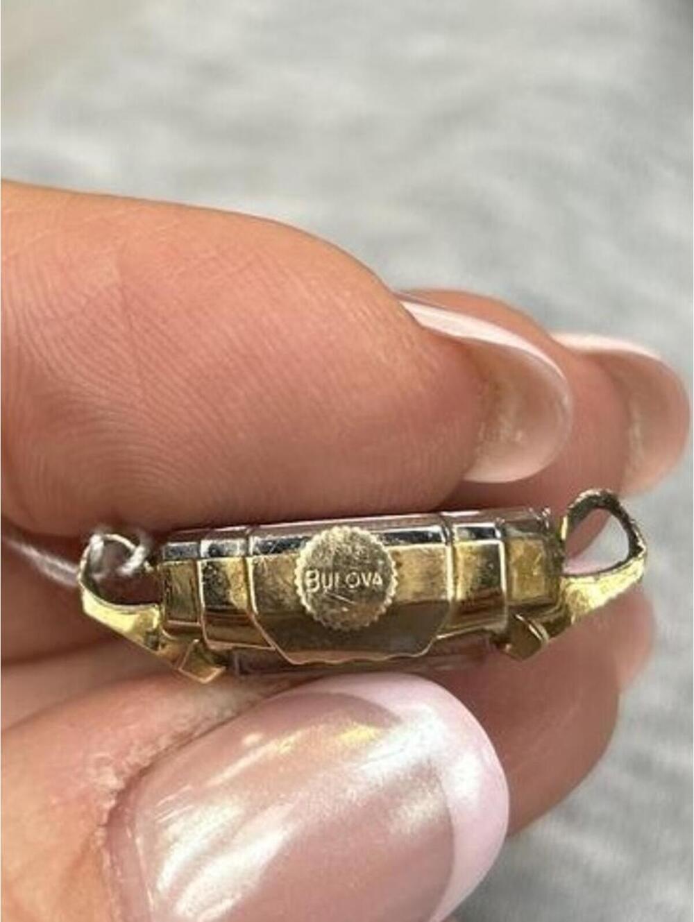1957 Bulova "Gilda A" 10k White Gold Plated Cocktail Watch Gold Fill - Picture 3 of 5